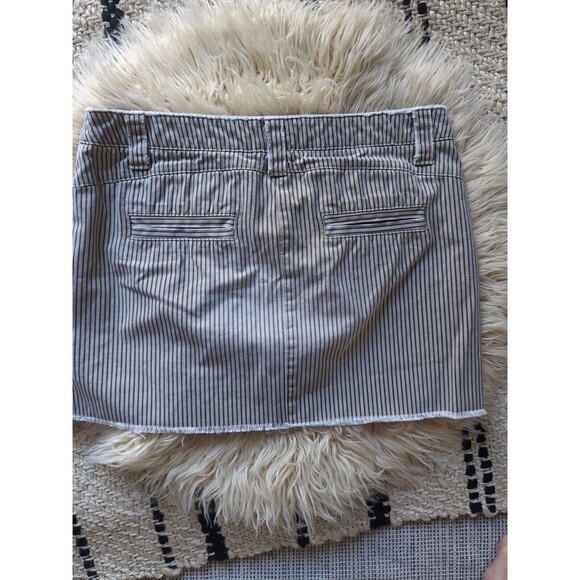 Vintage American Eagle Outfitters Denim Skirt 4 Railroad Striped Exposed Zip - Picture 8 of 12